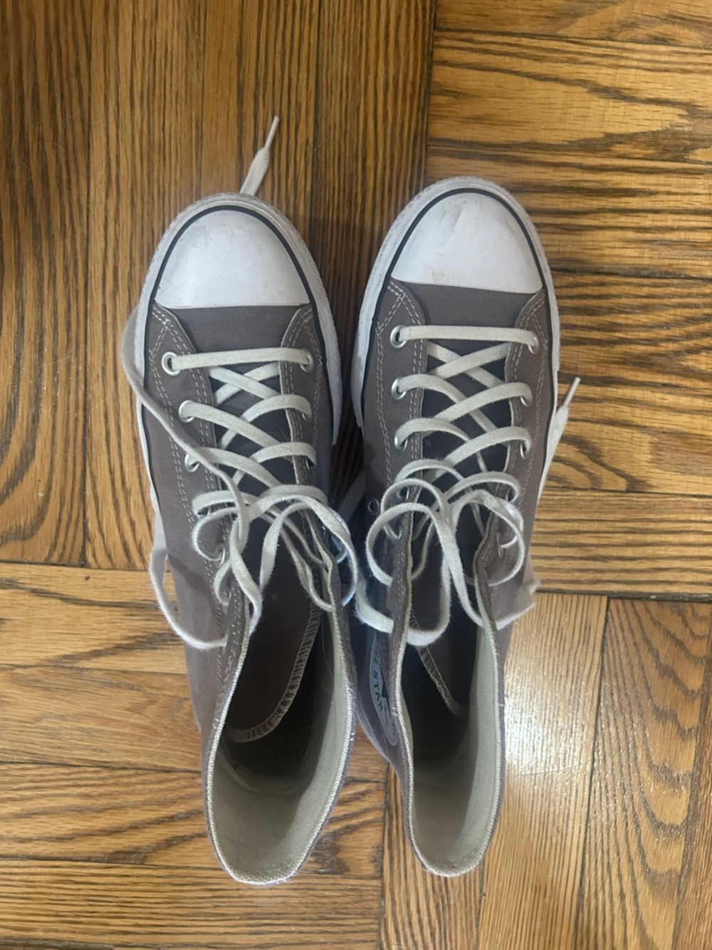 Classic High-Top Canvas Sneakers in grey and White